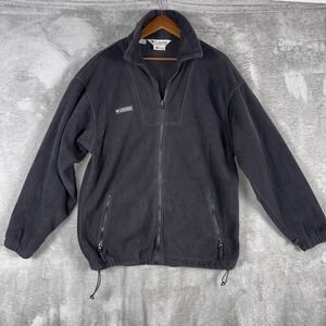 Columbia Sweater Men's Sz Medium Grey Fleece Full Zip Zip Pockets Hiking Outdoor